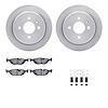 6312-31019 Brake Rotors with 3000-Series Ceramic Brake Pads Kit with Hardware, 1988-1990 BMW, Position: Rear - image 1