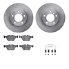 6312-31020 Brake Rotors with 3000-Series Ceramic Brake Pads Kit with Hardware, 1987-1995 BMW, Position: Front - image 1