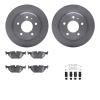 6312-31025 Brake Rotors with 3000-Series Ceramic Brake Pads Kit with Hardware, 1987-1992 BMW, Position: Rear - image 1