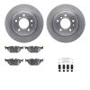6312-31026 Brake Rotors with 3000-Series Ceramic Brake Pads Kit with Hardware, 1989-1995 BMW, Position: Rear - image 1