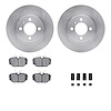6312-31031 Brake Rotors with 3000-Series Ceramic Brake Pads Kit with Hardware, 1984-1991 BMW, Position: Front - image 1