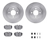 6312-31033 Brake Rotors with 3000-Series Ceramic Brake Pads Kit with Hardware, 1984-1991 BMW, Position: Front - image 1
