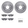 6312-31037 Brake Rotors with 3000-Series Ceramic Brake Pads Kit with Hardware, 1992-2006 BMW, Position: Front - image 1
