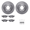 6312-31038 Brake Rotors with 3000-Series Ceramic Brake Pads Kit with Hardware, 1995-1998 BMW, Position: Front - image 1