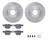 6312-31040 Brake Rotors with 3000-Series Ceramic Brake Pads Kit with Hardware, 1995-2001 BMW, Position: Front - image 1