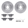 6312-31043 Brake Rotors with 3000-Series Ceramic Brake Pads Kit with Hardware, 2000-2006 BMW, Position: Front - image 1