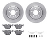 6312-31048 Brake Rotors with 3000-Series Ceramic Brake Pads Kit with Hardware, 1991-2001 BMW, Position: Rear - image 1