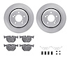 6312-31050 Brake Rotors with 3000-Series Ceramic Brake Pads Kit with Hardware, 2000-2006 BMW, Position: Rear - image 1