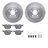 6312-31052 Brake Rotors with 3000-Series Ceramic Brake Pads Kit with Hardware, 2000-2006 BMW, Position: Rear - image 1
