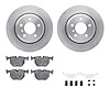 6312-31053 Brake Rotors with 3000-Series Ceramic Brake Pads Kit with Hardware, 2002-2006 BMW, Position: Rear - image 1