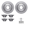 6312-31056 Brake Rotors with 3000-Series Ceramic Brake Pads Kit with Hardware, 2004-2010 BMW, Position: Rear - image 1