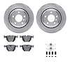 6312-31057 Brake Rotors with 3000-Series Ceramic Brake Pads Kit with Hardware, 2006-2010 BMW, Position: Rear - image 1