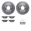 6312-31058 Brake Rotors with 3000-Series Ceramic Brake Pads Kit with Hardware, 1991-1999 BMW, Position: Rear - image 1