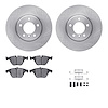 6312-31069 Brake Rotors with 3000-Series Ceramic Brake Pads Kit with Hardware, 2004-2010 BMW, Position: Front - image 1