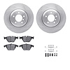 6312-31070 Brake Rotors with 3000-Series Ceramic Brake Pads Kit with Hardware, 2004-2010 BMW, Position: Front - image 1