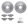 6312-31072 Brake Rotors with 3000-Series Ceramic Brake Pads Kit with Hardware, 2007-2015 BMW, Position: Front - image 1