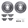 6312-31074 Brake Rotors with 3000-Series Ceramic Brake Pads Kit with Hardware, 2002-2005 BMW, Position: Rear - image 1