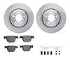 6312-31076 Brake Rotors with 3000-Series Ceramic Brake Pads Kit with Hardware, 2005-2008 BMW, Position: Rear - image 1