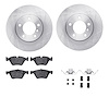 6312-31086 Brake Rotors with 3000-Series Ceramic Brake Pads Kit with Hardware, 2006-2007 BMW, Position: Front - image 1