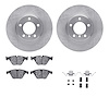 6312-31092 Brake Rotors with 3000-Series Ceramic Brake Pads Kit with Hardware, 2007-2015 BMW, Position: Front - image 1