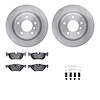 6312-31093 Brake Rotors with 3000-Series Ceramic Brake Pads Kit with Hardware, 2006-2013 BMW, Position: Rear - image 1