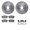 6312-39024 Brake Rotors with 3000-Series Ceramic Brake Pads Kit with Hardware, 2001-2010 Mopar, Position: Front - image 1