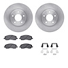 6312-39026 Brake Rotors with 3000-Series Ceramic Brake Pads Kit with Hardware, Fits Select Multiple Makes/Models, Position: Fron - image 1