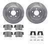 6312-39034 Brake Rotors with 3000-Series Ceramic Brake Pads Kit with Hardware, Fits Select Mopar, Position: Rear - image 1