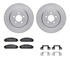 6312-39038 Brake Rotors with 3000-Series Ceramic Brake Pads Kit with Hardware, Fits Select Mopar, Position: Front