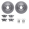 6312-39045 Brake Rotors with 3000-Series Ceramic Brake Pads Kit with Hardware, Fits Select Mopar, Position: Rear - image 1