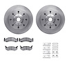 6312-40015 Brake Rotors with 3000-Series Ceramic Brake Pads Kit with Hardware, 1978-1997 Mopar, Position: Front - image 1