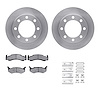 6312-40017 Brake Rotors with 3000-Series Ceramic Brake Pads Kit with Hardware, 1989-1993 Mopar, Position: Front - image 1