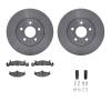 6312-40027 Brake Rotors with 3000-Series Ceramic Brake Pads Kit with Hardware, 1989-1989 Mopar, Position: Front - image 1
