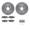 6312-40051 Brake Rotors with 3000-Series Ceramic Brake Pads Kit with Hardware, 1992-1992 Mopar, Position: Front - image 1