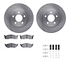 6312-40063 Brake Rotors with 3000-Series Ceramic Brake Pads Kit with Hardware, 1995-1999 Mopar, Position: Front - image 1