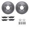 6312-40084 Brake Rotors with 3000-Series Ceramic Brake Pads Kit with Hardware, 2003-2003 Mopar, Position: Rear - image 1