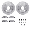 6312-40093 Brake Rotors with 3000-Series Ceramic Brake Pads Kit with Hardware, 2005-2010 Multiple Makes/Models, Position: Front