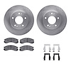6312-41001 Brake Rotors with 3000-Series Ceramic Brake Pads Kit with Hardware, 1998-1998 Mopar, Position: Front - image 1