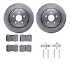 6312-42027 Brake Rotors with 3000-Series Ceramic Brake Pads Kit with Hardware, Fits Select Mopar, Position: Rear - image 1