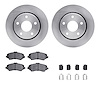 6312-42035 Brake Rotors with 3000-Series Ceramic Brake Pads Kit with Hardware, 2007-2018 Mopar, Position: Front - image 1