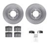 6312-43001 Brake Rotors with 3000-Series Ceramic Brake Pads Kit with Hardware, 1974-1987 Multiple Makes/Models, Position: Front