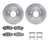 6312-45008 Brake Rotors with 3000-Series Ceramic Brake Pads Kit with Hardware, 1986-1992 GM, Position: Front - image 1