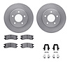 6312-45013 Brake Rotors with 3000-Series Ceramic Brake Pads Kit with Hardware, 1994-1999 GM, Position: Rear - image 1