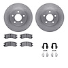 6312-45014 Brake Rotors with 3000-Series Ceramic Brake Pads Kit with Hardware, 2000-2005 GM, Position: Rear - image 1