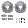 6312-45016 Brake Rotors with 3000-Series Ceramic Brake Pads Kit with Hardware, 1998-2002 GM, Position: Front - image 1