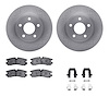 6312-45017 Brake Rotors with 3000-Series Ceramic Brake Pads Kit with Hardware, 1998-2003 GM, Position: Rear - image 1
