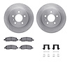 6312-45024 Brake Rotors with 3000-Series Ceramic Brake Pads Kit with Hardware, 2006-2011 GM, Position: Rear - image 1