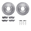 6312-46002 Brake Rotors with 3000-Series Ceramic Brake Pads Kit with Hardware, 1969-1978 GM, Position: Front - image 1