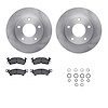 6312-46005 Brake Rotors with 3000-Series Ceramic Brake Pads Kit with Hardware, 1976-1978 GM, Position: Rear - image 1