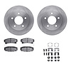 6312-46006 Brake Rotors with 3000-Series Ceramic Brake Pads Kit with Hardware, 1986-1992 GM, Position: Rear - image 1